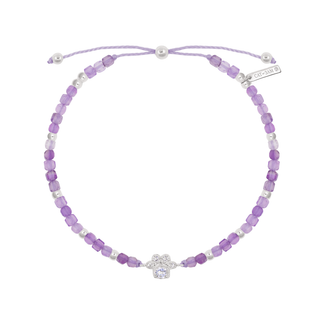 シルバー 肉球ブレスレット - アメジスト