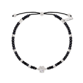 シルバー 肉球ブレスレット - ブラックスピネル