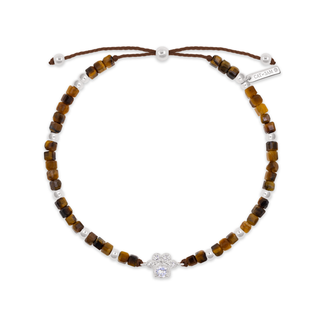 シルバー 肉球ブレスレット - タイガーアイ